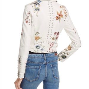Blank NYC White Faux Embroidered Leather Jacket